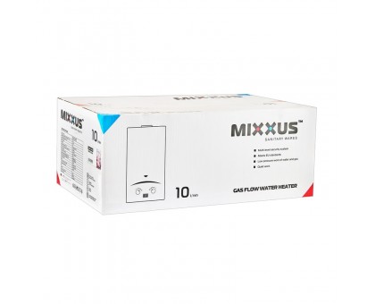 Колонка газова димохідна MIXXUS GWH-0410 BASIC GLASS 10 л/хв (WH0025) панель зі скла з квітами