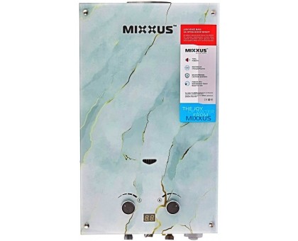 Колонка газова димохідна MIXXUS GWH-0410 BASIC GLASS 10 л/хв (WH0025) панель зі скла з квітами