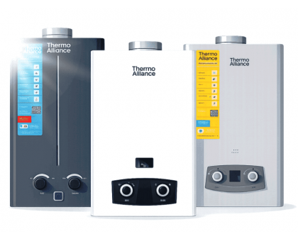 Газовая дымоходная колонка Thermo Alliance JSD20-10N-QB EURO+ 10л Black чёрная