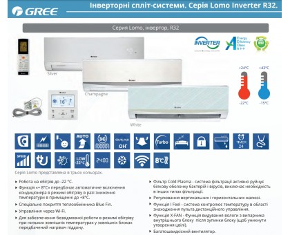 Кондиционер GREE GWH09QB-K6DND2E Lomo Wi-Fi Inverter