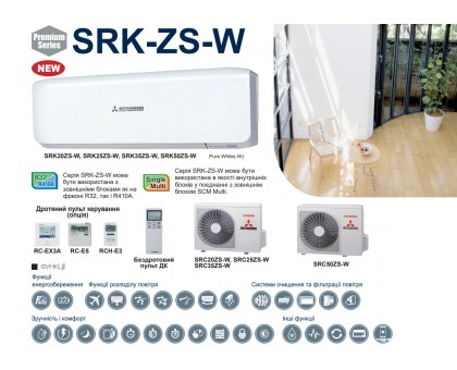 Кондиционер инверторный Mitsubishi Heavy SRK20ZS-W