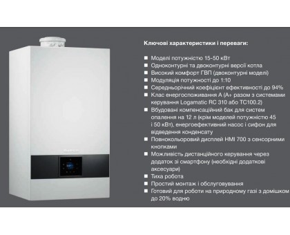 Конденсационный котел Buderus Logamax Plus GB172i.2-15 W H