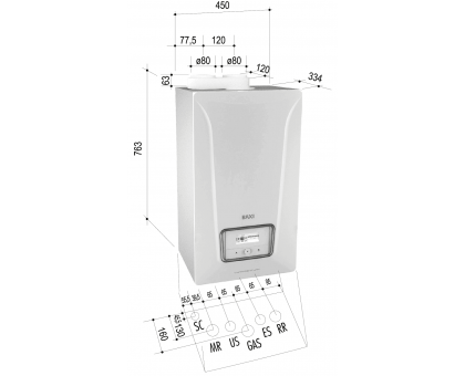 Котел газовый конденсационный Baxi ﻿Luna Century 24 кВт 