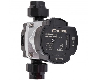 Циркуляционный насос энергосберегающий Optima PRIME UPMH 25-60 AUTO 130 мм с гайками