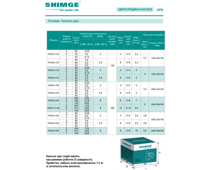 Циркуляционный насос SHIMGE XPS 25-8-180