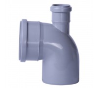 Колено канализационное с отводом TA Sewage 50х110х110, 90° (вверх)