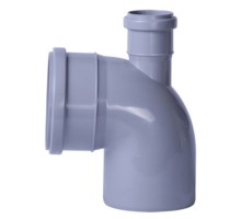 Колено канализационное с отводом TA Sewage 50х110х110, 90° (вверх)