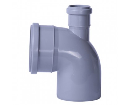 Колено канализационное с отводом TA Sewage 50х110х110, 90° (вверх)