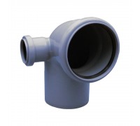 Колено канализационное с отводом TA Sewage 50х110х110, 90° (в лево)