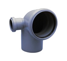 Колено канализационное с отводом TA Sewage 50х110х110, 90° (в лево)