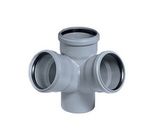Крестовина PPR канализационная Ostendorf HT-Safe 110, 67° (двухплоскостная)