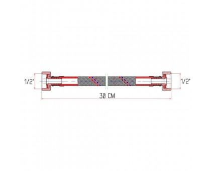 Шланг для воды SD Forte ВВ 30 см 1/2" SF381W30