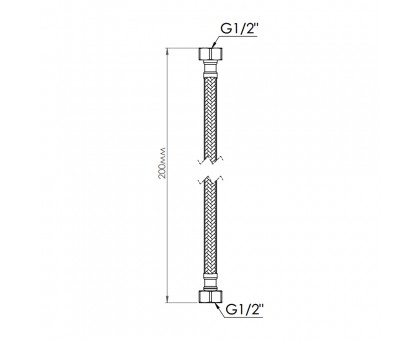 Шланг для воды антикоррозия SD Forte ВВ 20 см 1/2" SF391W20