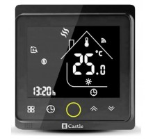Терморегулятор программируемый недельный Castle AC603H VAB Wi-Fi черный дисплей