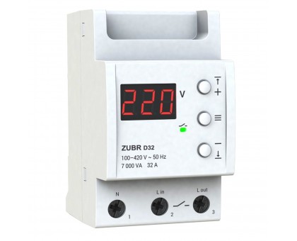 Реле напряжения ﻿ZUBR D32 однофазное 32 А