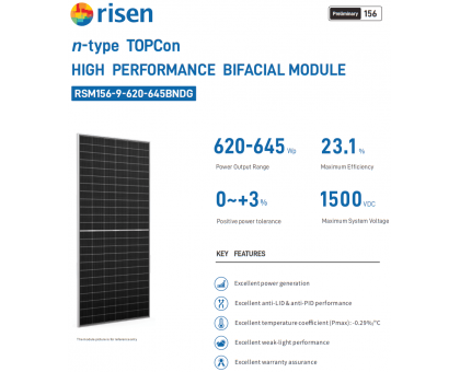 Солнечная панель ﻿Risen RSM156-9-635BNDG 635 Вт Bifacial