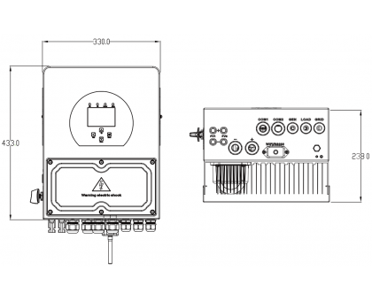 Гібридний ﻿інвертор Deye TAB SUN-3.6K-SG03LP1-EU 3,6KW-48V