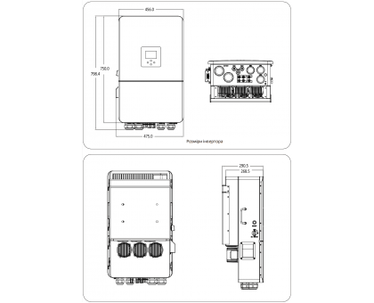 Гибридный инвертор Deye SUN-15K-SG05LP3-EU-SM2 WiFi 15 kW 3 фазы 2 MPPT LV