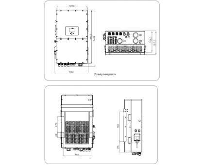 Инвертор ﻿гибридный DEYE SUN-50K-SG01HP3-EU-BM4 50 кВт 380 В