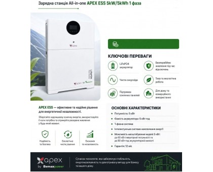 Зарядная станция All-in-one Sako APEX ESS 11kW/11kWh 220 В