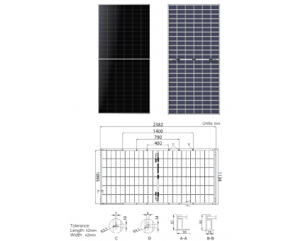 Солнечная панель LONGi LR7-72HVD-645 645 Вт Hi-MO X10 Bifacial