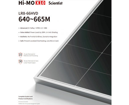 Сонячна панель Longi LR8-66HVD-650M 650 Вт Mono Hi-MO X10 