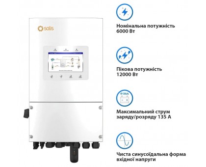 Инвертор ﻿гибридный Solis S6-EH1P6K-L-PLUS 6 кВт