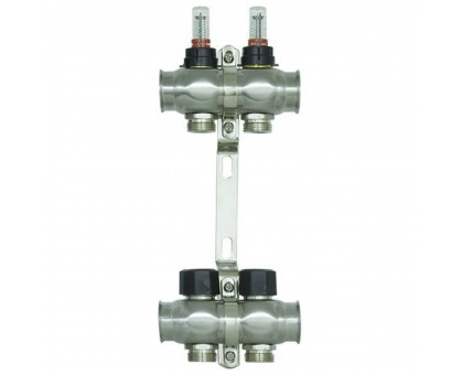 Коллектор теплого пола Raftec 1"х3/4" INOX на 2 выхода (RC03-02)