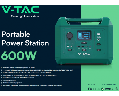Портативная зарядная станция V-TAC Power Station VT-606N 600Вт